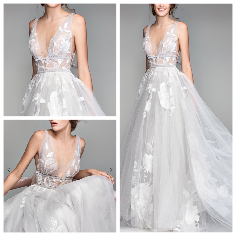 Watters White Floral Wedding Dress